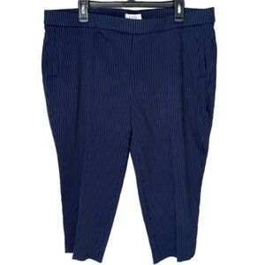 ELLE Capri Pants Pull On Blue Black Micro Checkered Women Plus Size XXL …